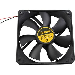 FAN61 12-Volt 6-Inch Square Rotary Cooling Fan , Black