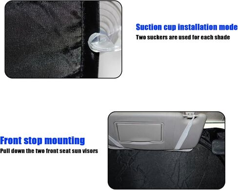 6 PCS Car Windshield Sun Shade, 2 Front Rear Sun Visor, 4 Side Window Sunshade Foldable UV Protector Set, Universal for Auto SUVs Sun Heat Block Hood (Silver) in Kuwait