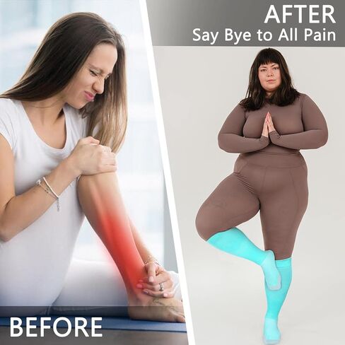 جوارب ضغط للنساء تداول حجم كبير جوارب ضغط واسعة العجل الركبة عالية دعم XXL 3XL 4XL in Kuwait