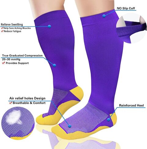 جوارب ضغط للنساء تداول حجم كبير جوارب ضغط واسعة العجل الركبة عالية دعم XXL 3XL 4XL in Kuwait