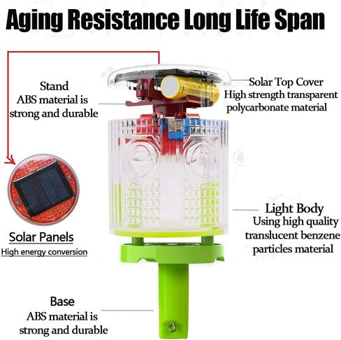 ضوء تحذير ستروب بالطاقة الشمسية، عمود واحد فائق السطوع، ضوء تحذيري للطوارئ الشمسية، ضوء وامض لسلامة بناء الطرق، مصباح منارة وميض حركة المرور (أحمر) in Kuwait