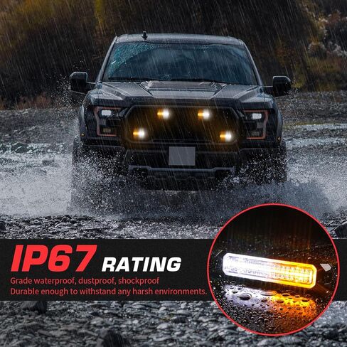 LINKITOM 4 قطع فائقة النحافة تتميز بمزامنة سطحية 18-LED منارة الطوارئ للتحذير من مخاطر الأضواء الوامضة مع صندوق التحكم وجهاز التحكم عن بعد لشبكة سيارة الشاحنة in Kuwait