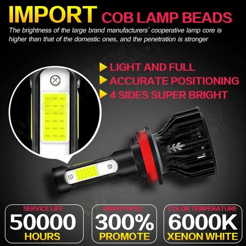 متوافق مع 2009 2010 2011 2012 DODGE RAM 1500 2500 3500 LED المصابيح الأمامية، 9005 H11 المصابيح الأمامية عالية منخفضة الشعاع 9145/9006 مصابيح الضباب، التوصيل والتشغيل، 6 عبوات استبدال الهالوجين in Kuwait