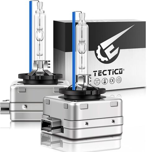 مصابيح أمامية TECTICO D2S Xenon HID، مصابيح أمامية بيضاء عالية/منخفضة الشعاع بقدرة 35 وات 8000 كلفن، مصابيح بديلة للسيارات، عبوة من قطعتين in Kuwait