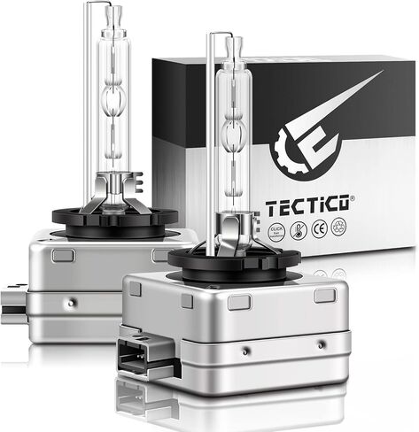 مصابيح أمامية TECTICO D2S Xenon HID، مصابيح أمامية بيضاء عالية/منخفضة الشعاع بقدرة 35 وات 8000 كلفن، مصابيح بديلة للسيارات، عبوة من قطعتين in Kuwait