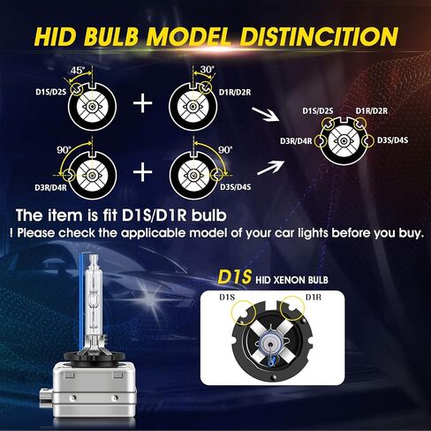 مصابيح أمامية TECTICO D2S Xenon HID، مصابيح أمامية بيضاء عالية/منخفضة الشعاع بقدرة 35 وات 8000 كلفن، مصابيح بديلة للسيارات، عبوة من قطعتين in Kuwait