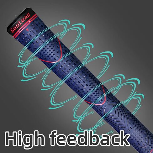 Geoleap Glory-T Rubber Golf Grips Set of 13-Thumb Pattern, Soft Feel, Anti-Slip, Standard/Midsize,6 Colors Optional, Comfortable Hybrid Golf Club Grips in Saudi Arabia