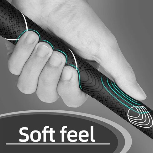 Geoleap Glory-T Rubber Golf Grips Set of 13-Thumb Pattern, Soft Feel, Anti-Slip, Standard/Midsize,6 Colors Optional, Comfortable Hybrid Golf Club Grips in Saudi Arabia