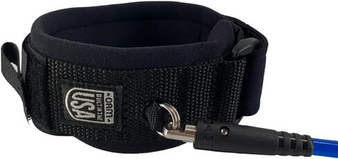OAM Premium Bodyboard Bicep Leash - Made in The USA - Bicep Leash w/Key Pocket, Soft Cuff, Double Swivel, Detachable Rail Saver, Molded Stand Off, Pro Design in Saudi Arabia
