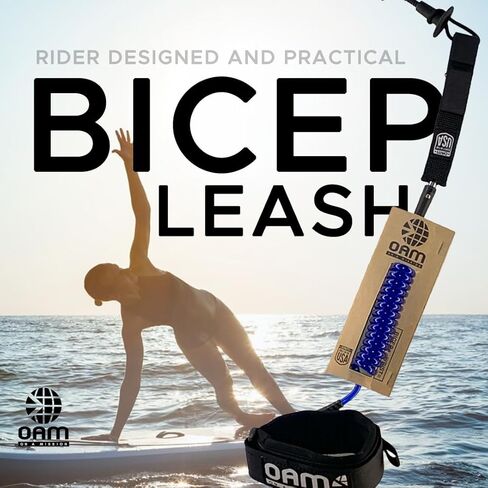 مقود OAM Premium Bodyboard Bicep - صنع في الولايات المتحدة الأمريكية - مقود العضلة ذات الرأسين مع جيب للمفاتيح، أساور ناعمة، دوران مزدوج، موفر للسكك الحديدية قابل للفصل، حامل مصبوب، تصميم احترافي in Kuwait