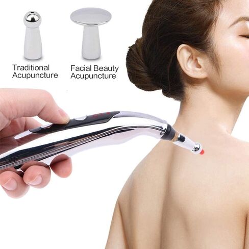 ZEERKEER Acupuncture Pen 3-in-1 Electronic Acupuncture Pen with 3 Massage Heads, Meridian Energy Pulse Massage Pen for Pain Relief Therapy & Muscle Healing (Battery Powered) in Saudi Arabia