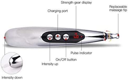 ZEERKEER Acupuncture Pen 3-in-1 Electronic Acupuncture Pen with 3 Massage Heads, Meridian Energy Pulse Massage Pen for Pain Relief Therapy & Muscle Healing (Battery Powered) in Saudi Arabia