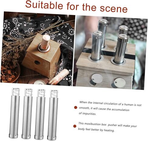 5 قطع من موكسا انتهازي صيني لشعلة موكسا، شرائط مدلكة، حامل عصا موسع، عصا موكسا بدون دخان، مسند عصا دوارة، جهاز الكى من الفولاذ المقاوم للصدأ تلقائيًا in Kuwait