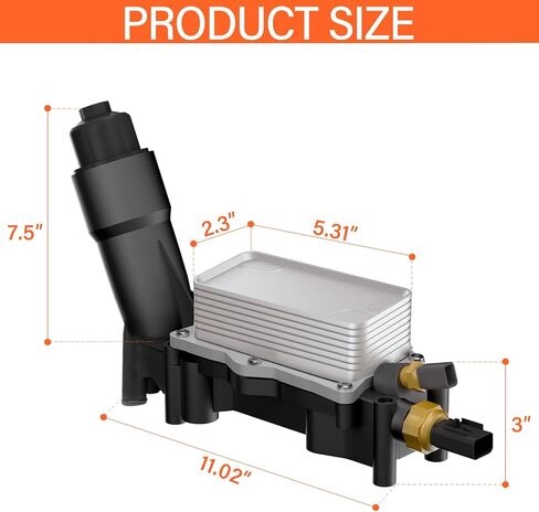 68105583AF مبرد زيت المحرك مع محول مبيت فلتر الزيت متوافق مع محرك 2014-2017 دودج جيب كرايسلر رام 3.6 لتر V6 يستبدل # 68105583AE، 68105583AA in Kuwait