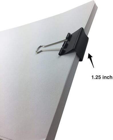 مرطبان مشابك مجلدة بأحجام متنوعة، ميكرو ميني صغير ومتوسط، أسود (48 قطعة) in Kuwait