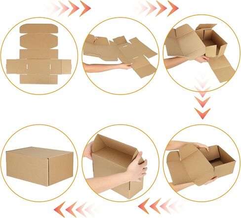 30 حزمة من صناديق الشحن مقاس 9 × 6 × 4 بوصة صندوق بريد من الورق المقوى المموج البني للتغليف والشحن والبريد والأعمال التجارية الصغيرة in Saudi Arabia