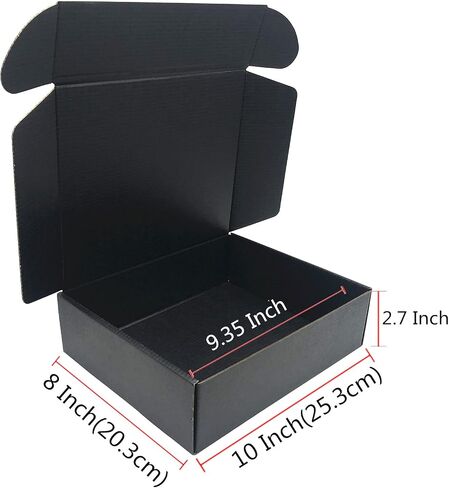 Black Cardboard Shipping Box 10 x 8 x 2.7 Inch Corrugated Packaging Storage Boxes 10 Pack (Inside Size: 9.35 x 7.8 x 2.6) in Saudi Arabia