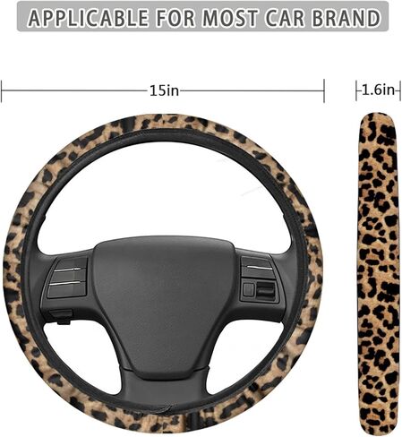 Cactus Succulent Plants Girly Cute Watercolor Neoprene Car Steering Wheel Protector Cover for Women Universal Fit (15 Inch) in Saudi Arabia