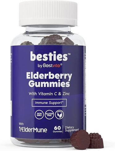 BESTVITE علكات نبات البلسان مع الزنك وفيتامين C مع Eldermune™ (60 علكة) - نباتي - خالي من الغلوتين - بدون محليات صناعية - دعم المناعة in Saudi Arabia