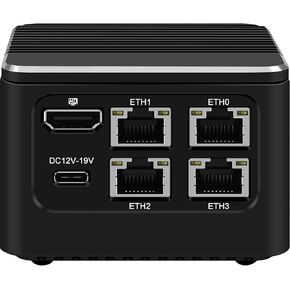ITEC-M1 Firewall Appliance, i3-N305(Up to 3.8GHz) 4x2.5G LAN Soft Router, 8GB LPDDR5 128G SSD Barebone Portable Desktop Computer,4K@60Hz Dual Display HDMI+Type-C/USB3.1 Mini PC