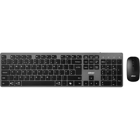 WKB-7300BB-UK - UK Layout USB C Wireless Scissor Switch Keyboard and Mouse Combo with Copilot AI Hotkey - Multi-OS Compatible for Mac, Quiet Switches, Type C 2.4GHz Dongle