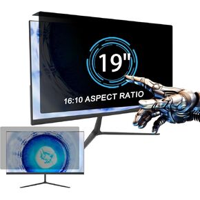 Hanging Type Privacy Screen for Computer Monitor - 19 Inch 16:10 Widescreen Monitor, Blocking Blue Light Glare Computer Screen Cover, Removable Anti-Peep Data Security Privacy Shield