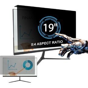 Hanging Type Computer Privacy Screen Filter - 19 Inch 5:4 Widescreen Monitor (15.39 Inch X 12.59 Inch), Blocking Blue Light & Glare Computer Screen Privacy Shield, Removable Anti-Scratch