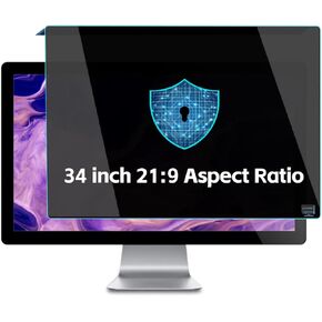 2-Pack Hanging Computer Privacy Screen Protector Shield 34 inch Monitor, Removable Anti-Peeping Computer Monitor Privacy Shield, Blocking Blue Light 21:9 Aspect Ratio Widescreen Monitor