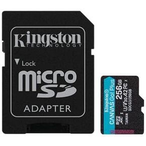 Kingston Canvas Go Plus Class 10 UHS-I A2 U3 microSDXC Card, 256GB w/Adapter