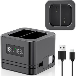 Upgraded,2Pack 3.65V 6040mAh Replacement Battery with Charger Station,LED Digital Display,for Ring Doorbell Camera 2/3/4,3Plus,Spotlight Camera and Stick Up Cam,Rechargeable Lithium Li-ion Batterie