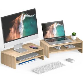 FITUEYES Computer Monitor Riser Stand Clamp Desktop Stand Workspace Organizer 2-Pack DT204202WB in Kuwait