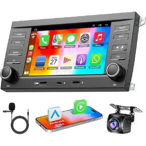 4G+64G Car Radio for Porsche Cayenne 2003-2010 Stereo - 7 inch HD Touchscreen Android 13 Car Radio - Wireless Carplay and Android Auto, DSP Audio, WiFi, GPS, SWC,AHD Backup Camera