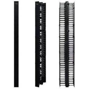 WAV-VCMC-41278D 78 in. Double Sided Vertical Plastic Duct Cable Manager Black