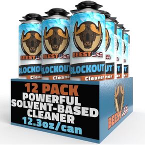 BEEST Spray Foam Gun Cleaner Can 12.3 oz/Can, Powerful Solvent-Based Formula for Prolonged Tool Life - Polyurethane Foam Insulation Cleaner Spray (12 Pack)