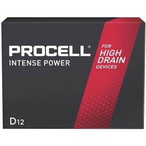 Procell Alkaline Intense Power D, 1.5V Batteries Pack of 12