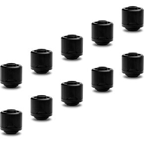 EKWB EK-Quantum Torque STC-10/16 Compression Fitting for Soft Tubing, 10/16mm (3/8" ID, 5/8" OD), Black, 10-pack