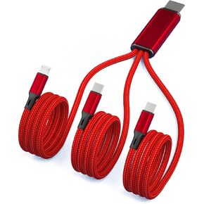Multi USB Charging Cable 5V 2A 3-in-1 Charger Cord with Micro-USB Port for Cell Phones/Tablets 3-in-1 Charger Cord