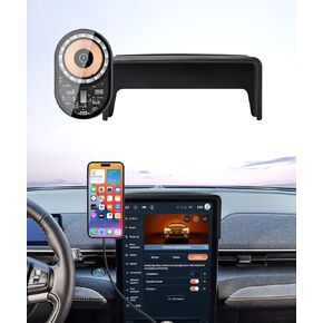 Wireless Charging car Phone Holder for Ford Mustang Mach-E 2021-2025 Accessories 15.5 inch Screen Fixed Clip,360° Rotation car Phone Mount Compatible with MagSafe