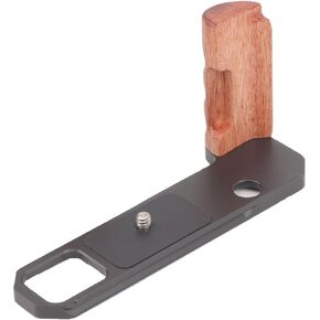 Solid Wood Handle Grip Aluminum Base Plate for Nikon F2 Camera, F2 Arca Quick Release Baseplate L-Shaped Handgrip Holder for Nikon F2 Camera Accessories (Black)