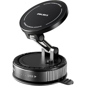 Magnetic Car Phone Mount with Strongest Suction Cup, 360° Adjustable Compatible with iPhone 16/15/14/13/12 Pro Max/Plus, Universal Vacuum Phone Holder Stand for Your car