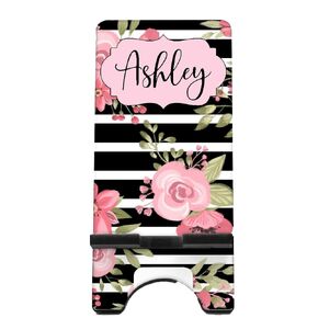 Personalized Cell Phone Stand - Floral Phone Stand - Gift for Teen Girl