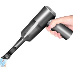 Handheld Car Vacuum Cleaner, Cordless Vacuum Cleaner, Mini Vacuum Cordless with LED Light, Portable Vacuum Cleaner for Home, Office and Car Cleaning (Black)