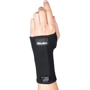 MUELLER Sports Medicine Ergo Wrist Rest with Cushion Support for Carpal Tunnel and Arthritis, Ergonomic Wrist Brace Sleeve, Reversible for Left or Right Hand, One Size Fits Most, Black