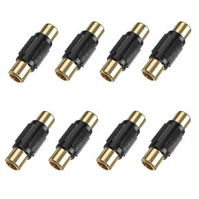 RCA Female to Female Coupler & Adapter, RCA Splitter & Connector, Gold-Plated for Amplifiers, Speakers, TVs, Gaming Consoles & Home Theater Systems, Jack to Jack (8-Pack)