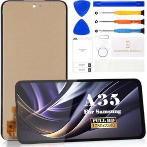 TFT for Samsung Galaxy A35 Screen Replacement for Samsung Galaxy A35 LCD Display for Galaxy SM-A356E,SM-A356B Touch Screen Digitizer Assembly Repair Parts with Kits (Without Frame,Black)