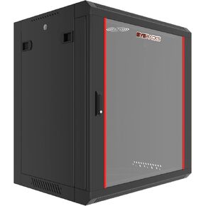 Sysracks 18U Wall Rack Mount Server 18" Deep Network Cabinet, Server Rack with Fan, Removable Side Panels, Locking Glass Door 19" Computer Cabinet Enclosure Network Rack Case SRE 18.450