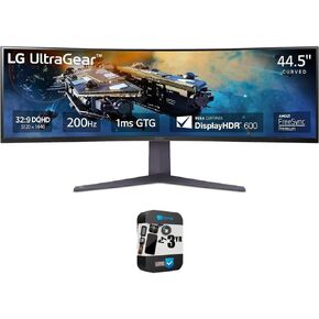 LG 45GR75DCB 45-inch Ultragear Curved Gaming Monitor, 3-Way Adjustable Stand Bundle with 3 YR CPS Enhanced Protection Pack