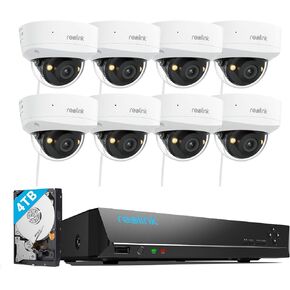 REOLINK 5MP PoE Outdoor Security Cameras, Color Night Vision, IK10 Vandal-Proof, Smart Detection, 8xRLC-540A with 1x 4K 16 Channel PoE NVR, RLN16-410, Pre-Installed 4TB HDD