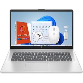 HP 17.3 inch Touchscreen Laptop, Microsoft Office Pro Lifetime, Intel 10-Core 7 150U(Up to 5.4GHz), 64 GB RAM, 4 TB SSD, 17 inch Touchscreen HD+, Long Battery Life, Fast Charge, Windows 11 Pro