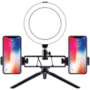 Ring Light with Tripod Stand Cell Phone Holder for Live Stream Makeup Mini Led Camera Ringlight for Photography Compatible with